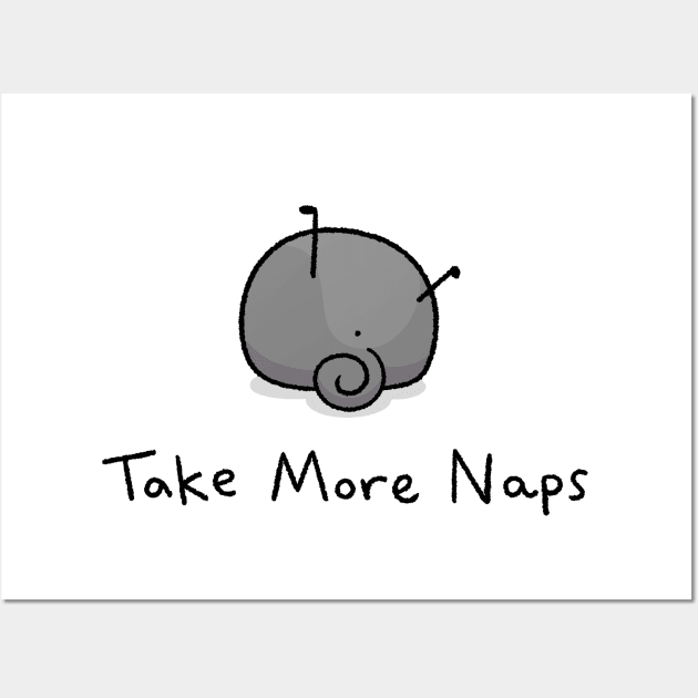 Pug Wisdom: Take More Naps - black pug Wall Art by Inkpug